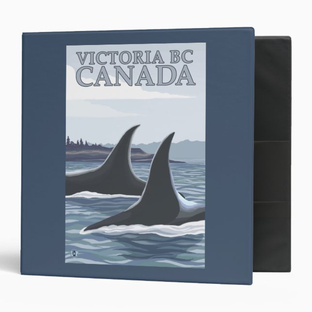 Orca Whales #1 - Victoria, BC Canada 3 Ring Binder (Front/Inside)
