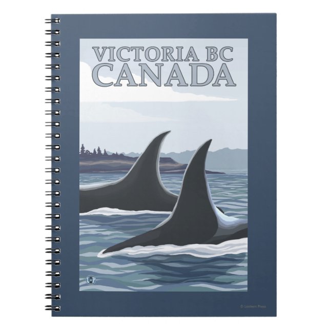 Orca Whales #1 - Victoria, BC Canada Notebook (Front)