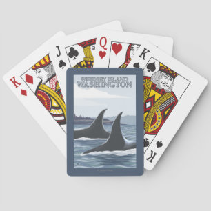 Orca Whales #1 - Whidbey, Washington Poker Cards