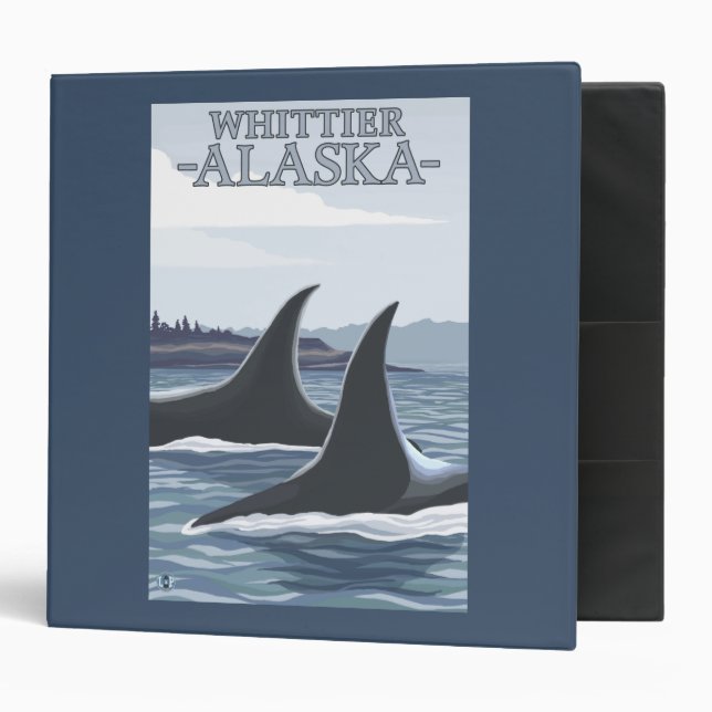 Orca Whales #1 - Whittier, Alaska 3 Ring Binder (Front/Inside)