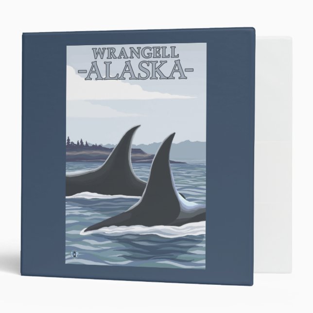 Orca Whales #1 - Wrangell, Alaska 3 Ring Binder (Front/Inside)
