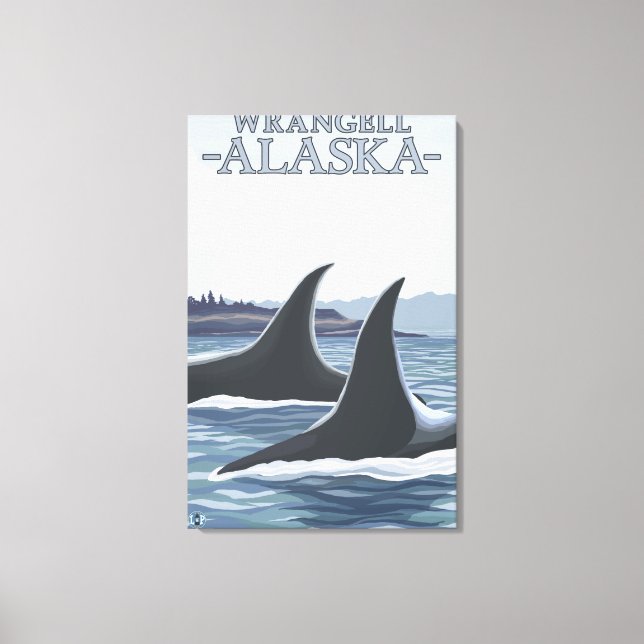 Orca Whales #1 - Wrangell, Alaska Canvas Print (Front)