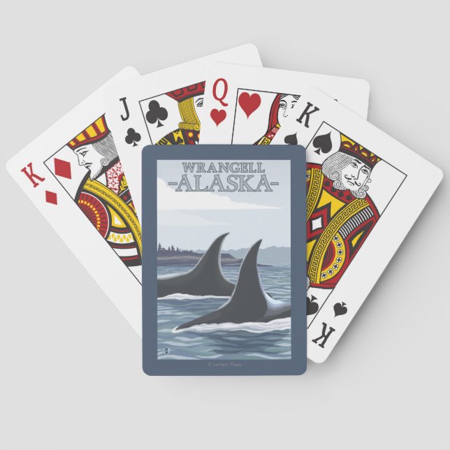Orca Whales #1 - Wrangell, Alaska Poker Cards (Back)