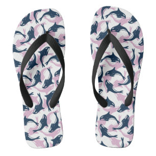 Orca Whales Flip Flops