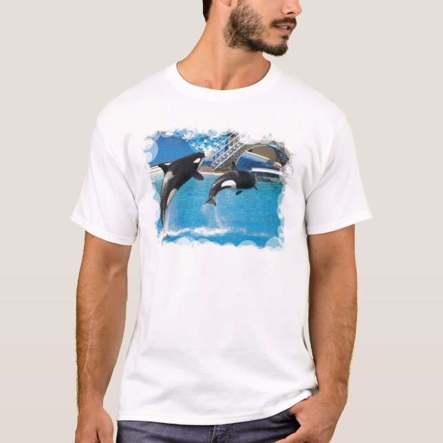 Orca Whales Men's T-Shirt (Front)