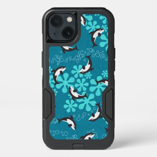 Orca Whales on Turquoise Otterbox Samsung S8 Case