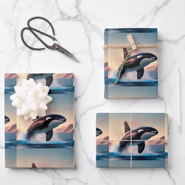 Orca Wrapping Paper Sheets (Front)