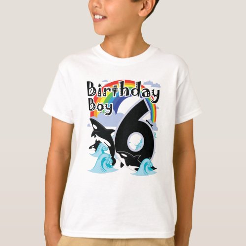 Orcas 6 Birthday Boy  Orca Killer Whale as Party T_Shirt