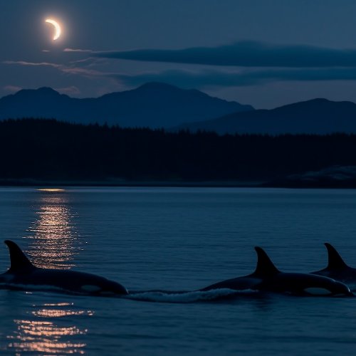 Orcas at Night _ Killer Whale Jigsaw Puzzle