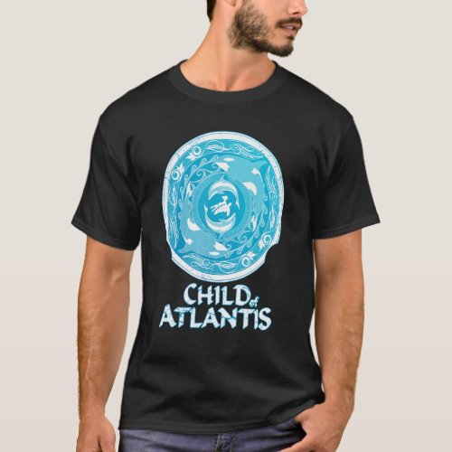 Orcas dolphins sea turtle Atlantis Symbol T_Shirt