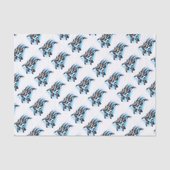 orcas in blue tissue paper (Front)