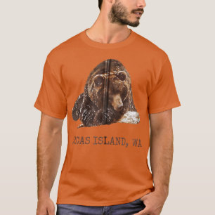 Orcas Island Brown Grizzly Bear In Snow Washington T-Shirt