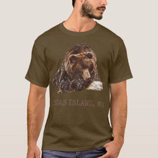 Orcas Island Brown Grizzly Bear In Snow Washington T-Shirt