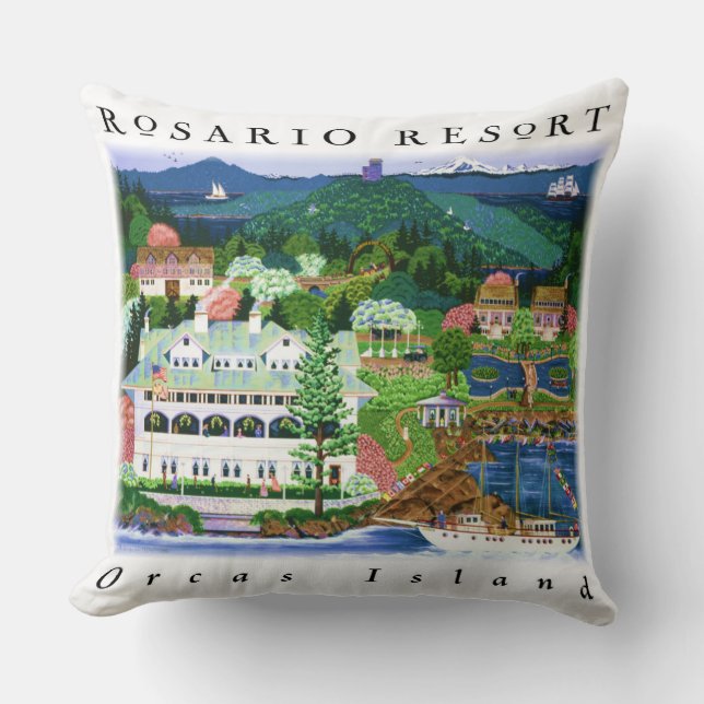 Orcas Island Rosario Resort Throw Pillow (Front)