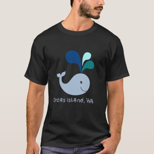 Orcas Island Washington Cute Whale Lover Cartoon T_Shirt