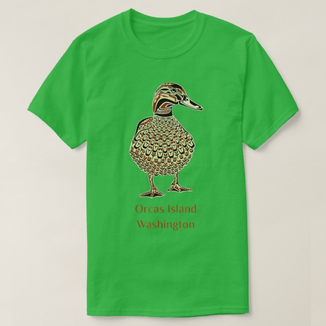 Orcas Island Washington Mallard Duck Bird Native A T-Shirt (Design Front)