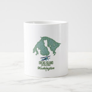 Orcas Island, Washington, USA map Giant Coffee Mug
