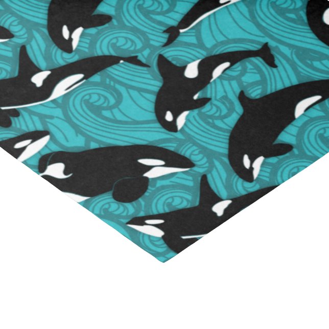 Orcas Killer Whales in the Ocean Patterned Tissue Paper