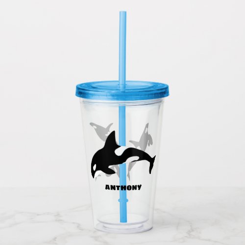 Orcas Killer Whales Personalized Travel Cup