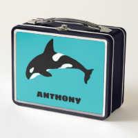 Orcas Killer Whales Teal Blue Personalized