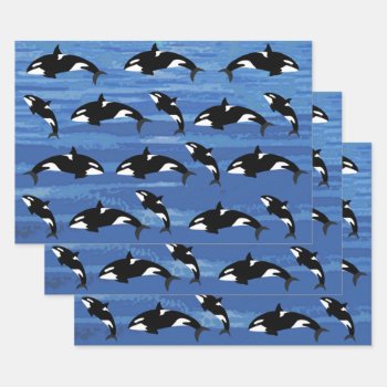 Orcas Wrapping Paper Sheets by ellejai at Zazzle