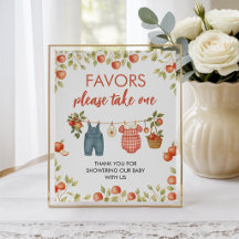Orchard Apple Favors Thank You Table Sign 8x10