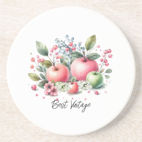 Orchard Apples Best Vintage Coaster