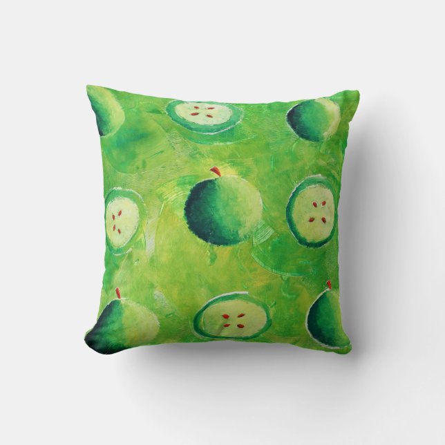 Orchard Apples Throw Pillow (Front)