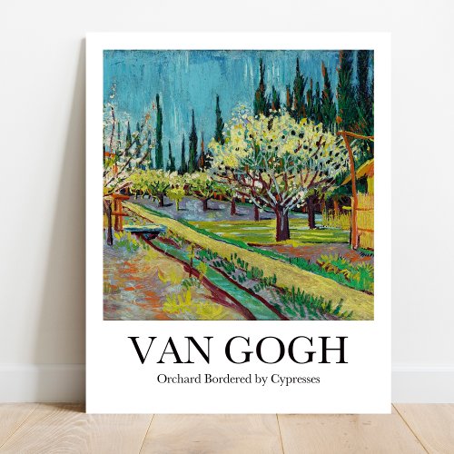 Orchard Bordered by Cypresses by Vincent van Gogh Poster