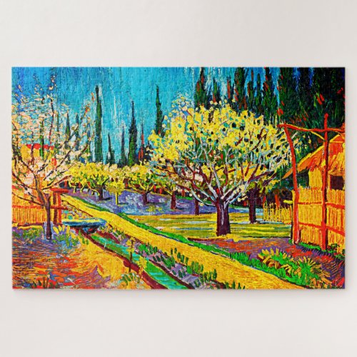 Orchard Bordered by Cypresses Vincent Van Gogh Jigsaw Puzzle