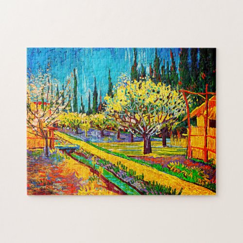 Orchard Bordered by Cypresses Vincent Van Gogh Jigsaw Puzzle