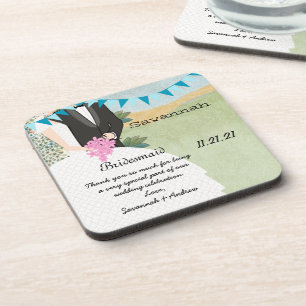 Orchard Buntings Bride & Groom Bridesmaid Coaster