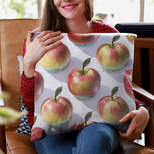 Orchard Dreams Red Apple Harvest Throw Pillow