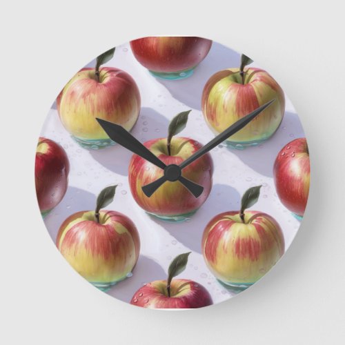 Orchard Dreams Red Apple Harvest Wall Clock
