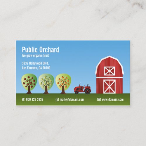 Orchard Fruit Produce Growers Business Card
