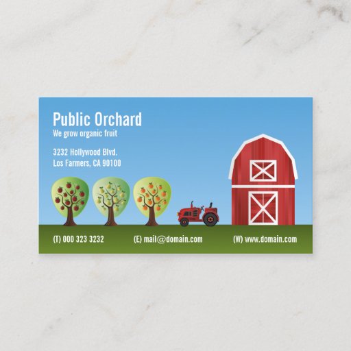 Customizable Orchard Fruit Growers Business Card