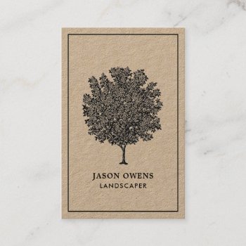 Orchard Fruit Tree Landscaper Kraft Business Card by PersonOfInterest at Zazzle
