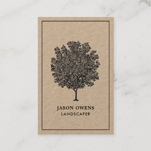 Orchard Fruit Tree Landscaper Kraft Business Card