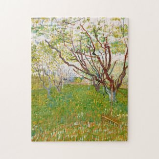 Orchard in Bloom Vincent van Gogh  fine art Jigsaw Puzzle