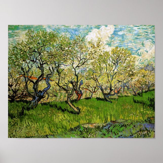 Orchard in Blossom Amsterdam Van Gogh Fine Art Poster (Front)