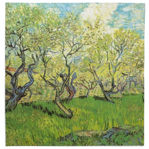 Orchard in Blossom by Vincent van Gogh Cloth Napkin