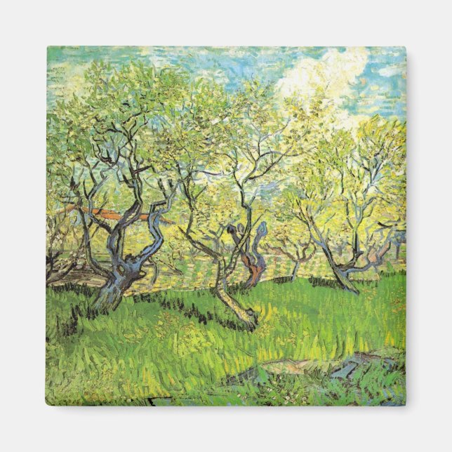 Orchard in Blossom by Vincent van Gogh Magnet (Front)