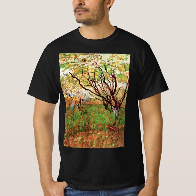 Orchard in Blossom by Vincent van Gogh T-Shirt (Front)