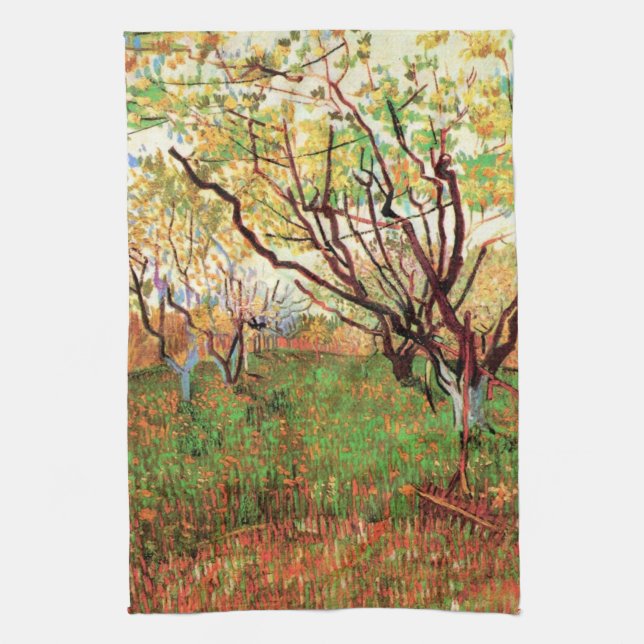 Orchard in Blossom by Vincent van Gogh Towel (Vertical)