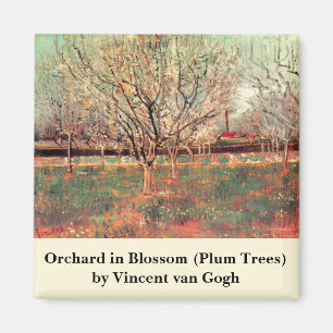 Orchard in Blossom, Plum Trees by Vincent van Gogh Magnet