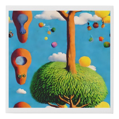 Orchard of the Floating Fruits Faux Canvas Print
