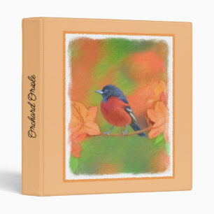 Orchard Oriole Songbird Painting Original Bird Art 3 Ring Binder
