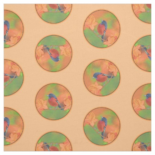 Orchard Oriole Songbird Painting Original Bird Art Fabric