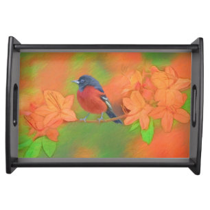 Orchard Oriole Songbird Painting Original Bird Art Serving Tray