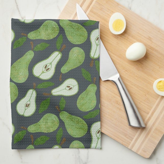 Orchard Pear fruit pattern Kitchen Towel (Quarter Fold)